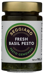 Seggiano pesto front jar showing label and fresh-basil appeal for quick flavorful meals