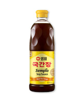 Sempio front bottle showing soup soy sauce benefiting clear broths