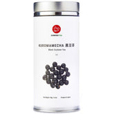 Senbird tin front showing Kuromamecha packaging and freshness benefit