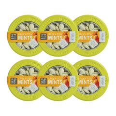 SENCHA NATURALS front tin showing tropical mango label and compact size for portability