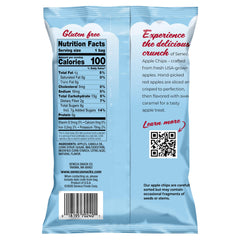 Seneca detailed apple chip texture with crisp bite visible for crunchy snack appeal