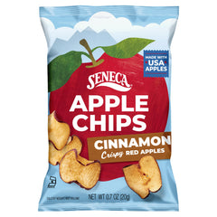 Seneca close-up of apple chip texture highlighting crispness and real fruit taste