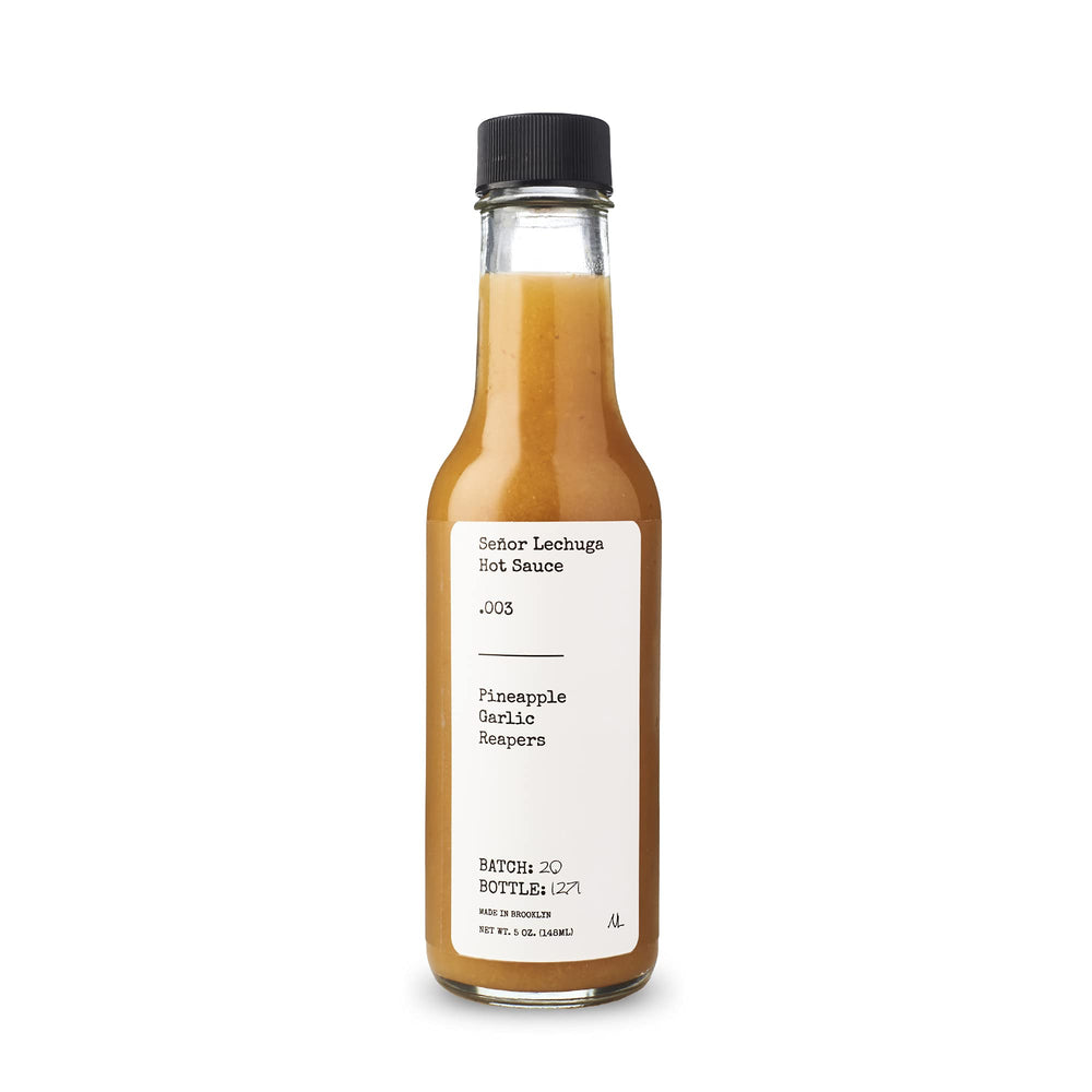 Señor Lechuga bottle front label showing branding and flavor — clear product identity