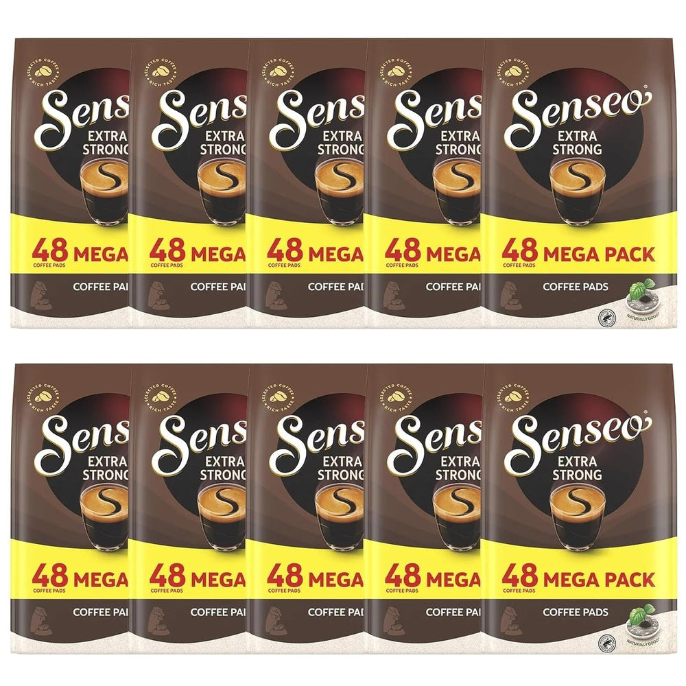Senseo front packaging showing dark roast pods and quantity benefit