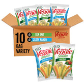 Sensible Portions front packaging showing Sea Salt and Zesty Ranch benefits