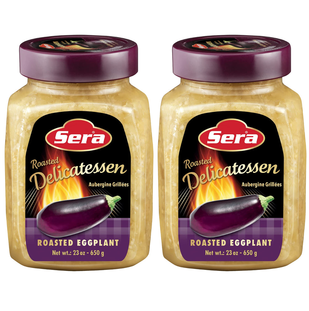 Sera jar front packaging showing 23 oz label and smoky eggplant appeal