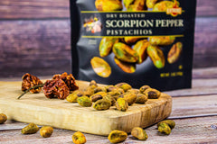 Setton Farms close-up of dry-roasted pistachio kernels with visible seasoning for bold crunch