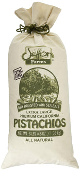 Setton Farms burlap bag front view showing rustic gift-ready packaging and freshness