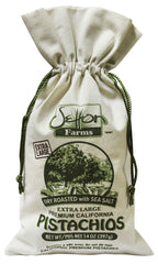 Setton Farms burlap gift bag front view showing premium packaging and gifting appeal