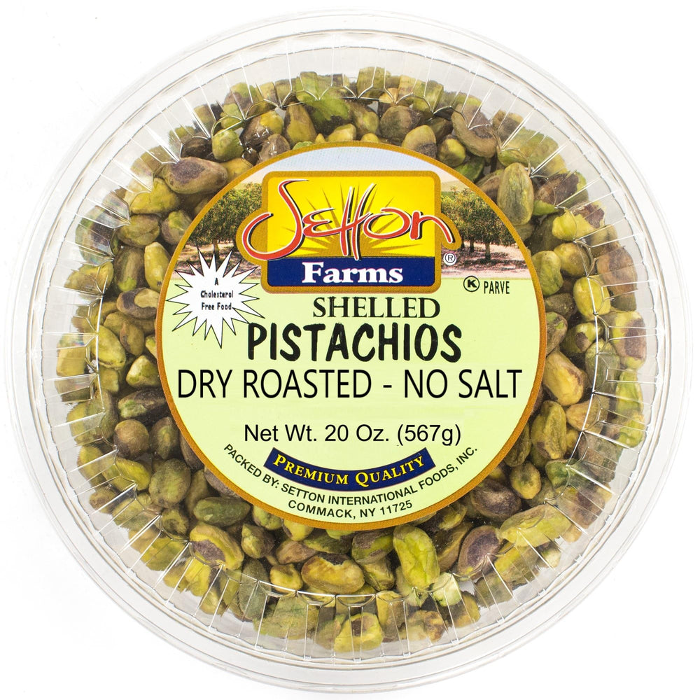 Setton Farms front packaging 20 oz showing brand and unsalted kernels benefit convenience