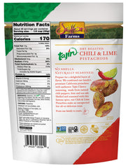 Close-up of Setton Farms Tajin pistachios texture highlighting seasoned coating and crunchy appeal