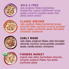 Seven Sundays Early Riser ingredients spread highlighting nuts and seeds for energy