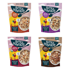 Seven Sundays front packaging variety pack showing four 12 oz bags and product clarity