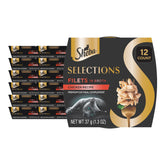 Sheba front packaging showing 12-count cups and premium branding benefit: convenient supply