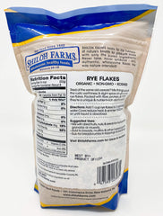close-up of Shiloh Farms rye flakes texture highlighting steamed steel-rolled whole grain