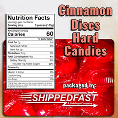 Shippedfast close-up of candy disc surface highlighting texture and lasting cinnamon taste