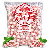 ShippedFast front bag showing 5 pound bulk peppermint starlights and benefits