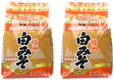 Shirakiku front packaging of white miso showing label and bag, convenient large size