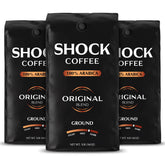 Shock front packaging 3 lb bag showing bold branding and energy
