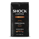 Shock whole bean front packaging showing brand and 1 lb size for confident purchase