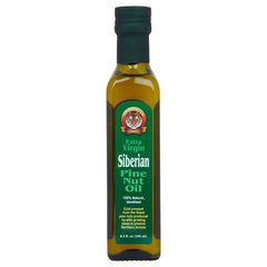 Siberian Tiger Naturals bottle front view showing pure pine nut oil and brand