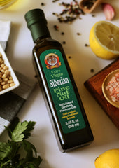 Siberian Tiger Naturals pouring oil into bowl for controlled culinary use