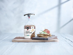 Sigdal crispbread topped with smoked salmon illustrating a savory serving idea