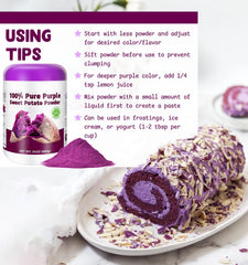 SIHASO baked cake with purple icing demonstrating vibrant natural color benefit