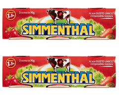 Simmenthal front can pack of six showing Italian-import branding and benefits