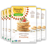 Simple Mills front packaging showing six-box bundle and everything flavor, convenient pantry benefit