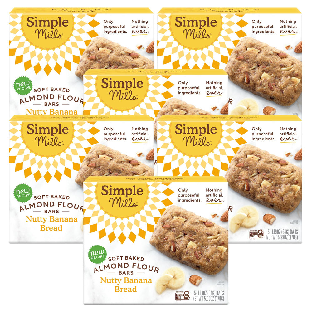 Simple Mills front packaging showing almond flour bars and benefits