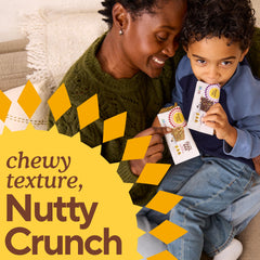 Simple Mills peanut butter chocolate chip bar closeup showing chunky nuts and chips