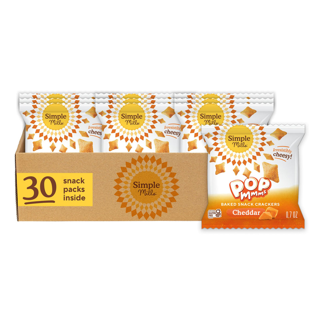 Simple Mills front package showing 30-count snack packs and convenience