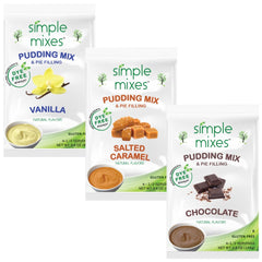 Simple Mixes front packaging showing three variety cartons and quick-prep benefit