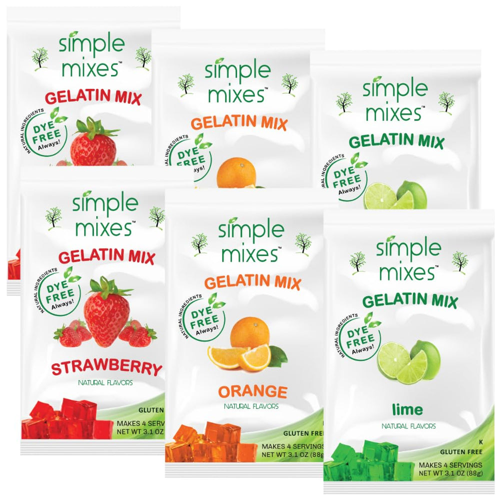 Simple Mixes front packaging showing three-flavor variety and natural benefit