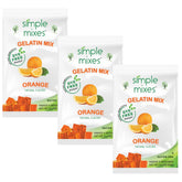 Simple Mixes front packaging showing orange gelatin three-pack and natural ingredients benefit