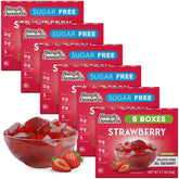 Simply Delish front packaging showing six strawberry jel sticks and benefits
