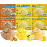 Simply Delish front packaging showing 6-pack and flavors for pantry convenience