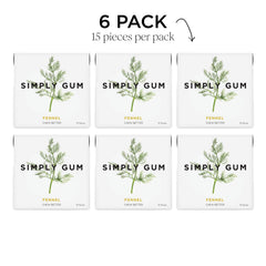 Simply Gum fennel chicle sap ingredient jar highlighting plant-based base