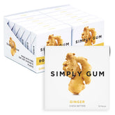 Simply Gum front packaging showing ginger flavor and plastic-free benefit