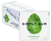 Simply Gum peppermint front packaging showing clean design and eco benefit
