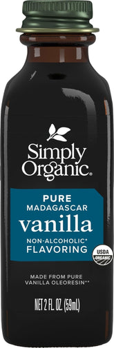 Simply Organic front bottle showing label and size, clear product benefit