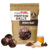 simplyFUEL front pouch showing Brownie Blast label and easy grab convenience