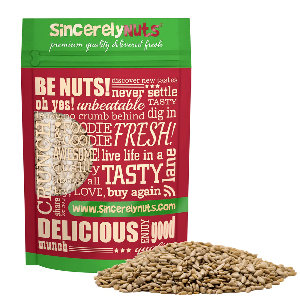 Sincerely Nuts front of 5 lb bag showing product benefit ready-to-use kernels