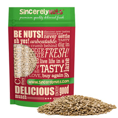Sincerely Nuts front of 5 lb bag showing product benefit ready-to-use kernels