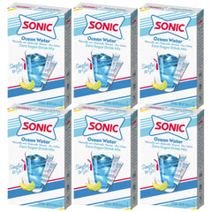 SINGLES TO GO! front box showing Ocean Water branding and quantity benefit
