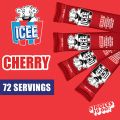 SINGLES TO GO! individual cherry packets spread out to show single-serve portability