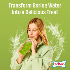 SINGLES TO GO! mixed limeade in glass with ice, refreshing taste and low calorie benefit