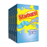 SINGLES TO GO! front packaging showing bright blue raspberry flavor and 24 sticks benefit portability