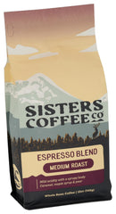 Sisters Coffee Company whole beans close-up texture highlighting medium roast color and fresh aroma